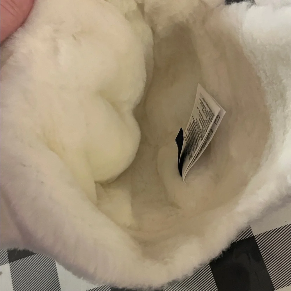 Baby GAP faux fur lined trapper hat gray white size 6-12 Months